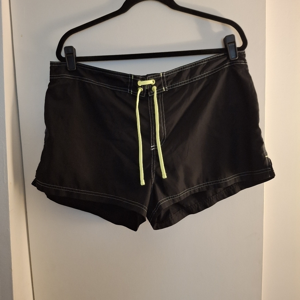 Zero Xposur Black Women's Board Shorts with Neon Accents